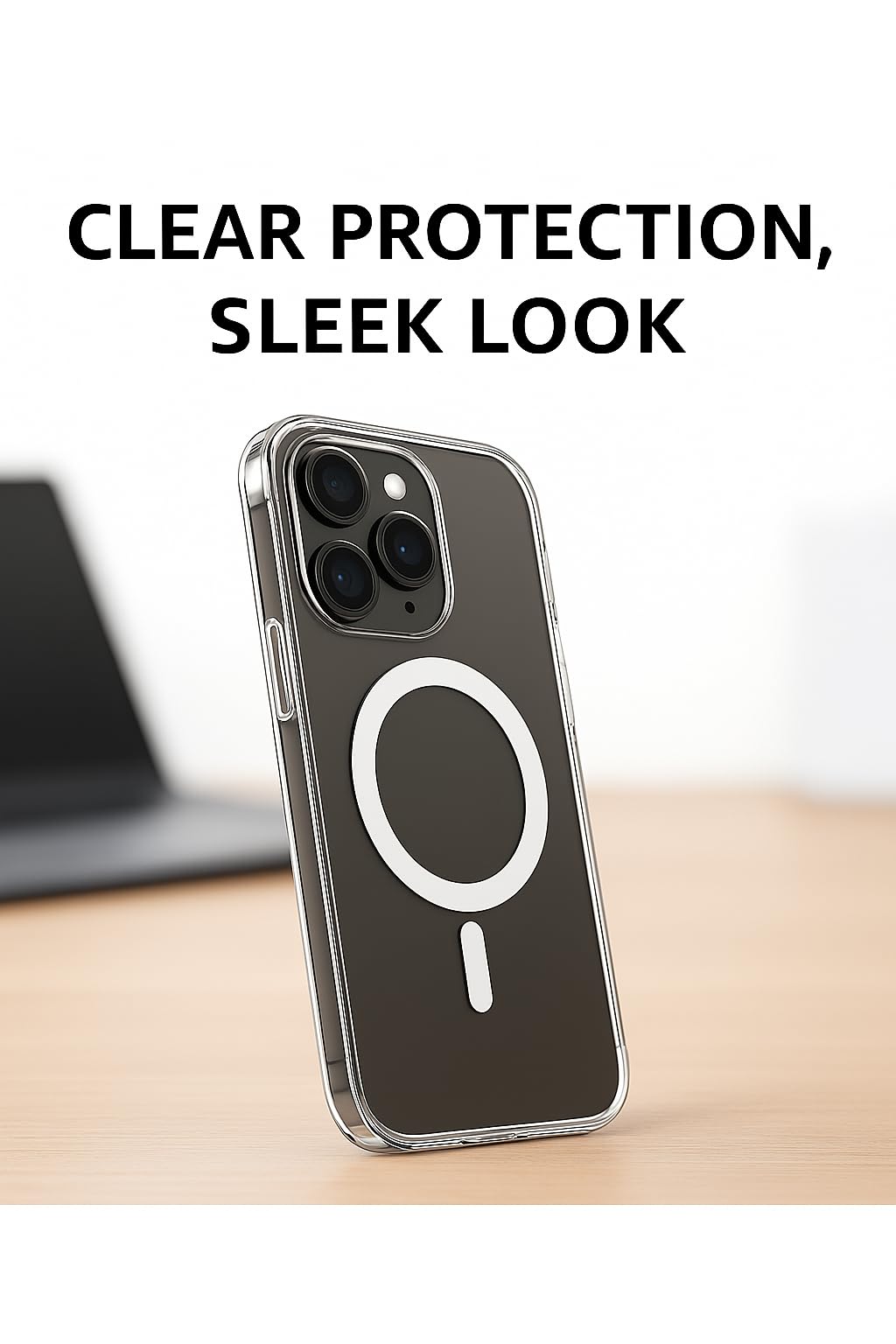 Clear Magnet Safe Compatible iPhone Case, Shockproof Slim Protection with 36 Magnets, Transparent Cover for iPhone 11-16 Pro Max Plus Mini Series