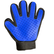 The Room Collective Dog Grooming Deshedding Glove – Left & Right Hand, Blue or Red, Pet Hair Remover Mitt for Cats & Dogs, Soft Silicone Tips, One Size Fits All