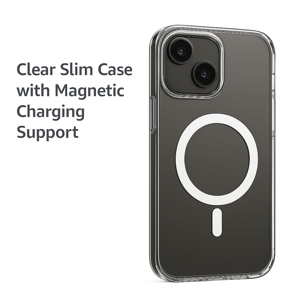 Clear Magnet Safe Compatible iPhone Case, Shockproof Slim Protection with 36 Magnets, Transparent Cover for iPhone 11-16 Pro Max Plus Mini Series