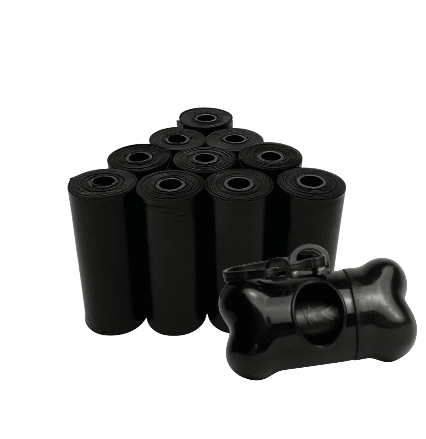 The Room Collective Dog Poop Bags with Bone Dispenser, 150 Count – Black, Leak-Proof & Tear-Resistant, 10 Refill Rolls