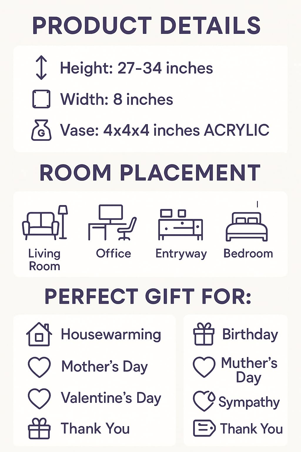 Live Double Stem Phalaenopsis Orchid Plant - Premium Indoor Flowering Plant with Crystal Accents, Easy Care Houseplant for Home Office Decor